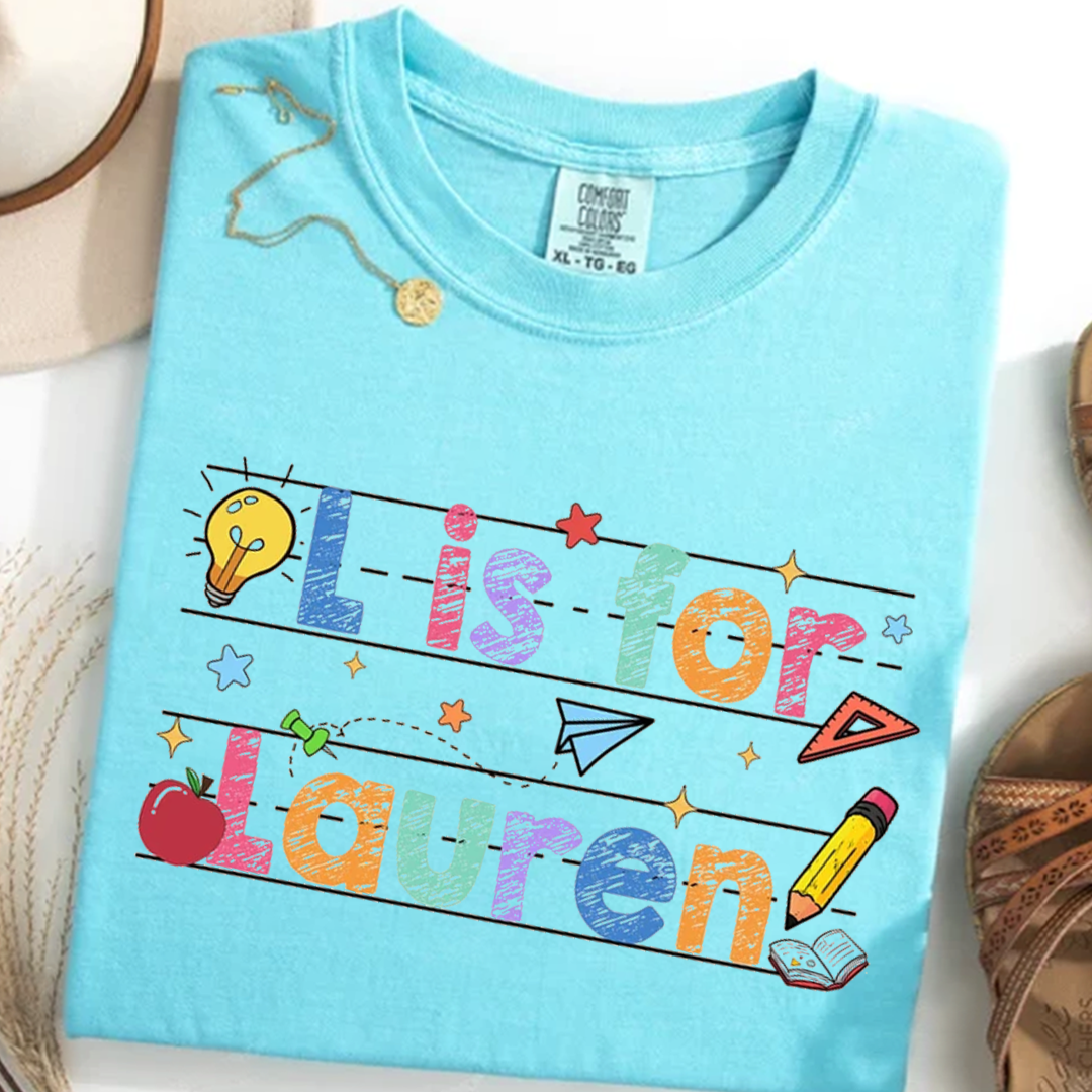 Custom Name First Day Of School, Kids/Teacher Back To School