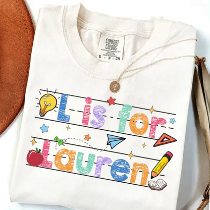 Custom Name First Day Of School, Kids/Teacher Back To School
