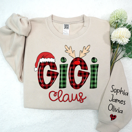 Merry Christmas Gigi claus caro with Grandkids Sweatshirt