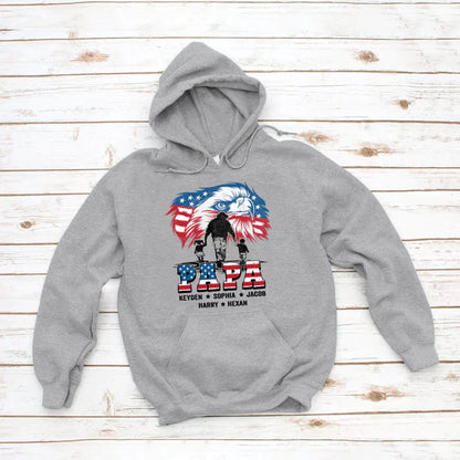 American Eagle Flag Papa And Grandkids CTH01 Hoodie