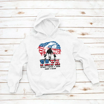 American Eagle Flag Papa And Grandkids CTH01 Hoodie