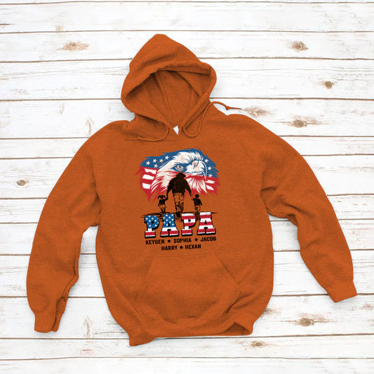 American Eagle Flag Papa And Grandkids CTH01 Hoodie