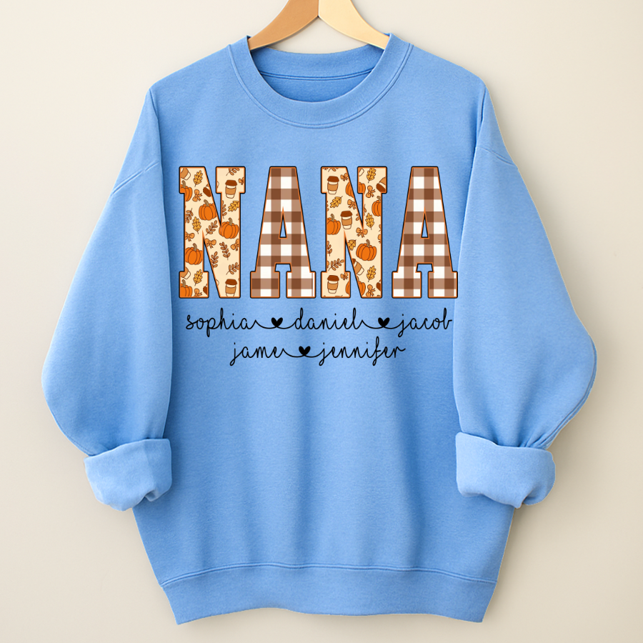 Autumn Nana Custom Nana And Grankids Fall Vibes Shirt