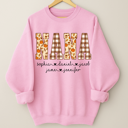 Autumn Nana Custom Nana And Grankids Fall Vibes Shirt