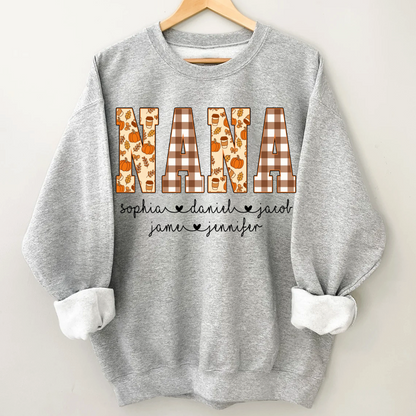 Autumn Nana Custom Nana And Grankids Fall Vibes Shirt