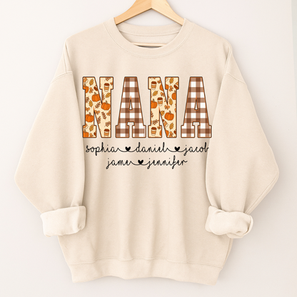 Autumn Nana Custom Nana And Grankids Fall Vibes Shirt
