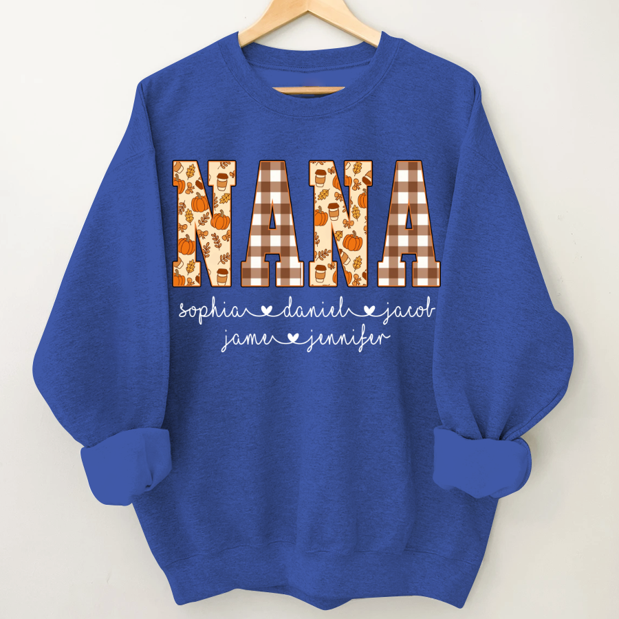 Autumn Nana Custom Nana And Grankids Fall Vibes Shirt