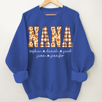 Autumn Nana Custom Nana And Grankids Fall Vibes Shirt