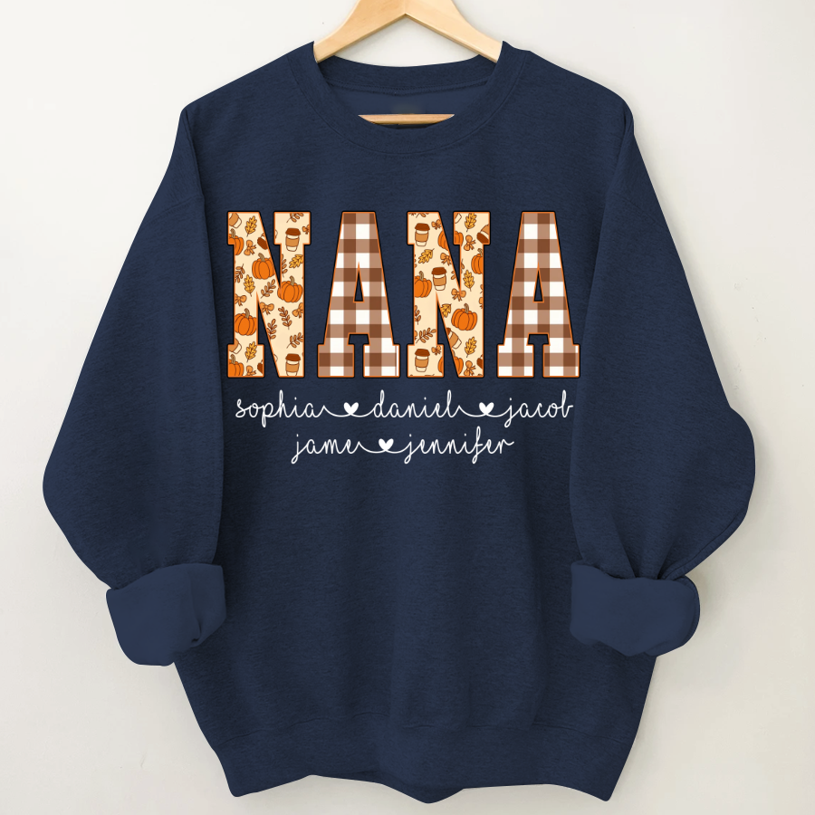 Autumn Nana Custom Nana And Grankids Fall Vibes Shirt