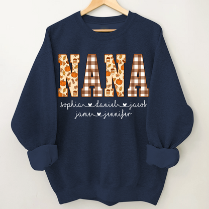 Autumn Nana Custom Nana And Grankids Fall Vibes Shirt