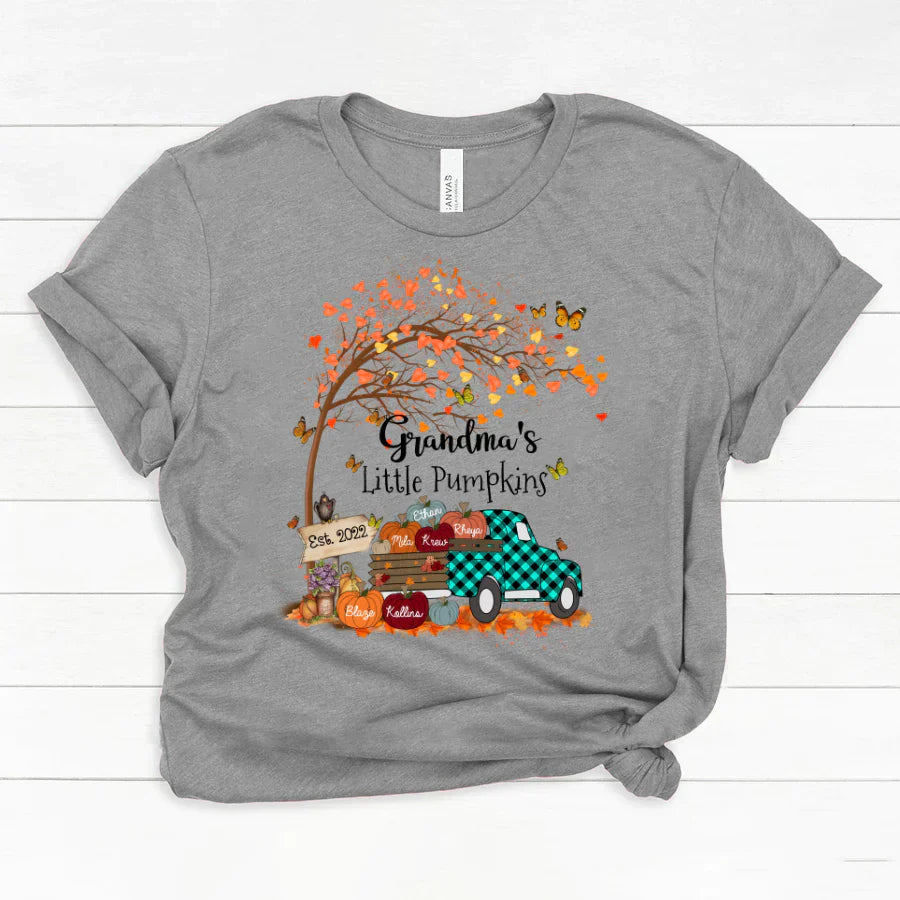 Autumn Tree Grandma's Little Pumpkins Est Classic Canvas