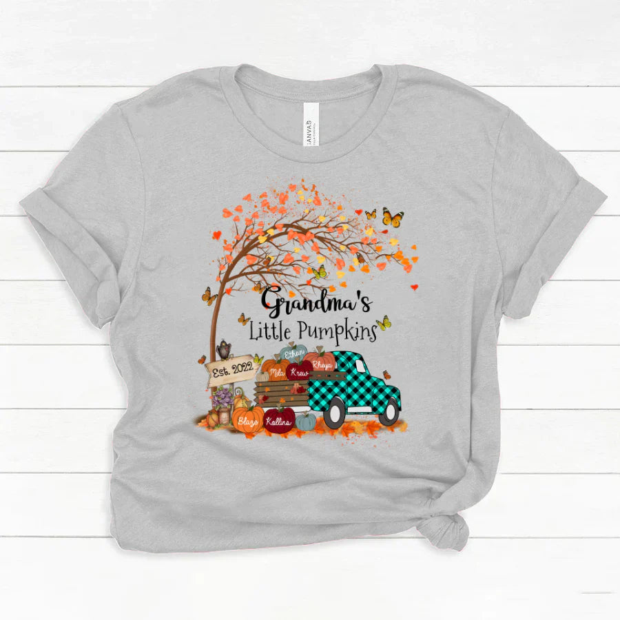 Autumn Tree Grandma's Little Pumpkins Est Classic Canvas
