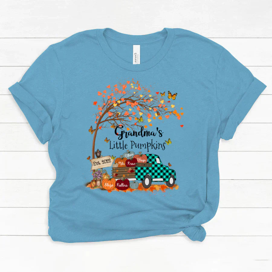 Autumn Tree Grandma's Little Pumpkins Est Classic Canvas
