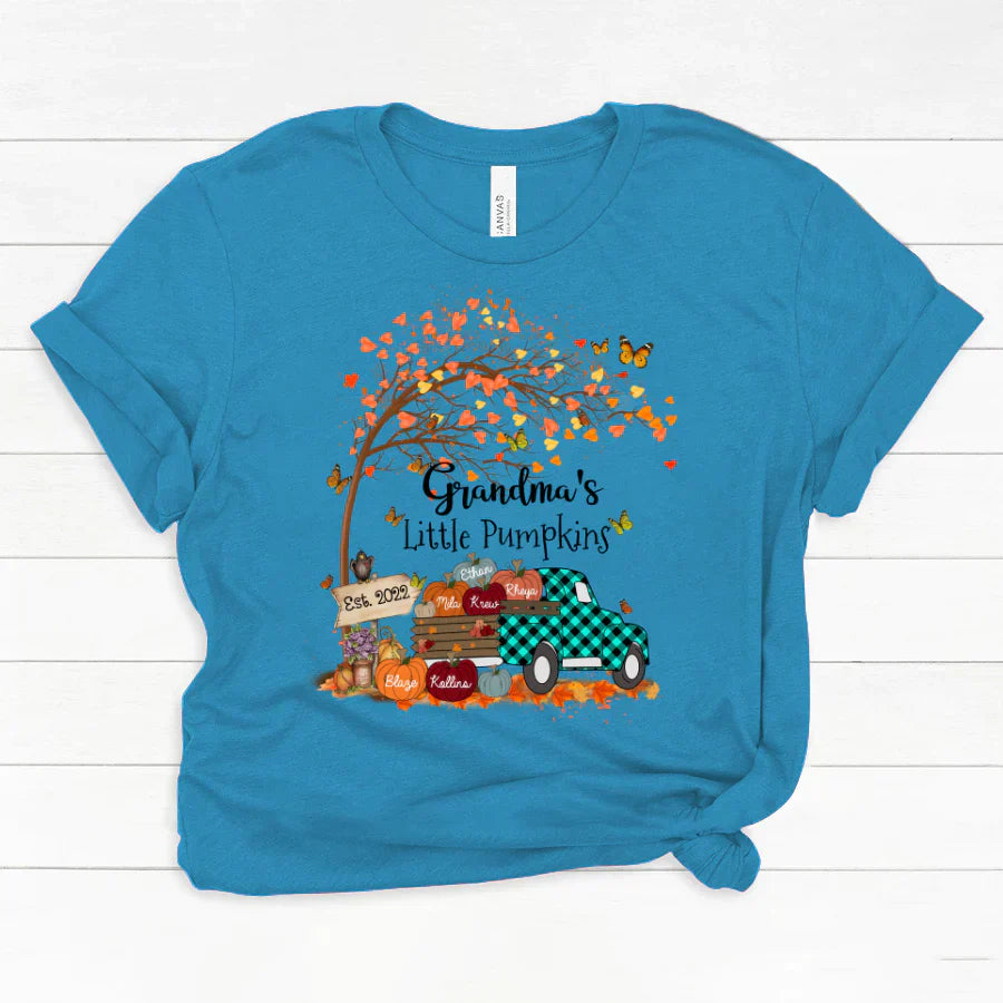 Autumn Tree Grandma's Little Pumpkins Est Classic Canvas