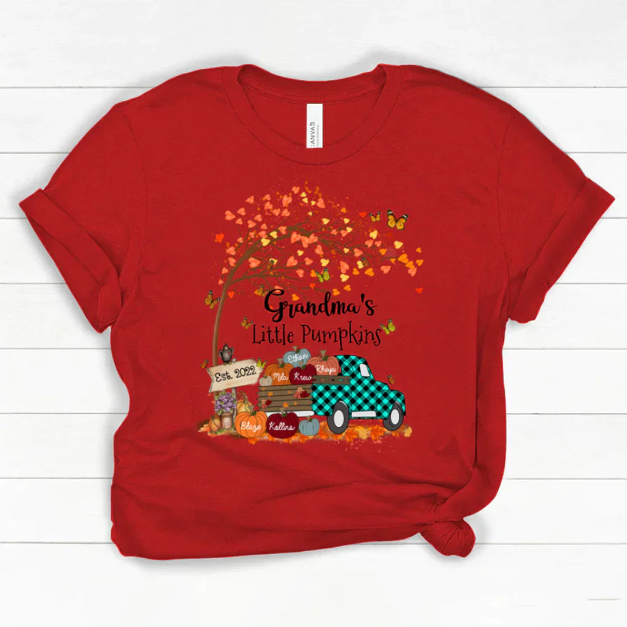 Autumn Tree Grandma's Little Pumpkins Est Classic Canvas