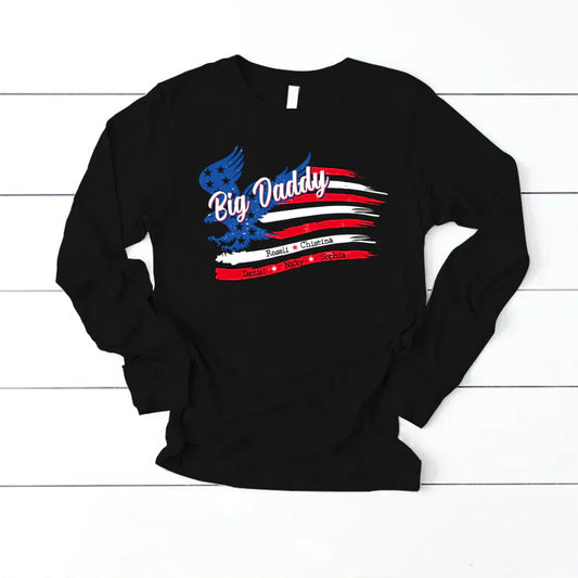 Big Daddy With Grandkids Names 4th Of July CTL94 Longsleeve
