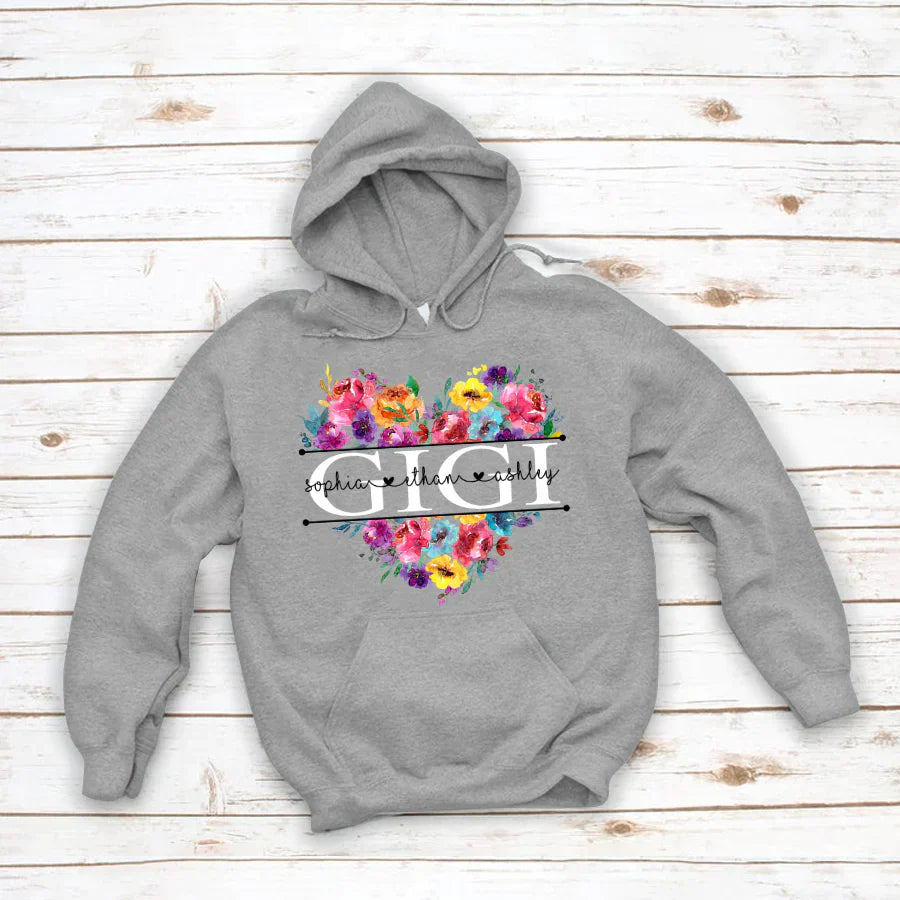 Bright Watercolor Floral Gigi And Grandkis CTH01 Hoodie