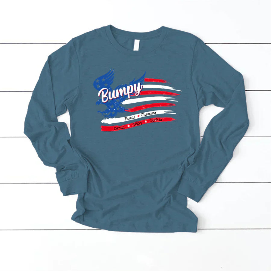 Bumpy With Grandkids Names 4th Of July CTL94 Longsleeve