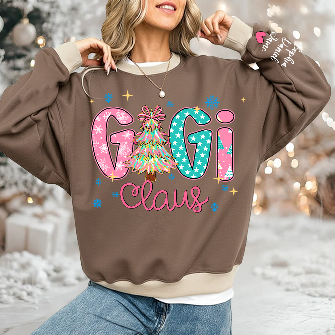 Christmas Mimi Claus Custom Mimi Nana Grandma and Grandkids Shirt