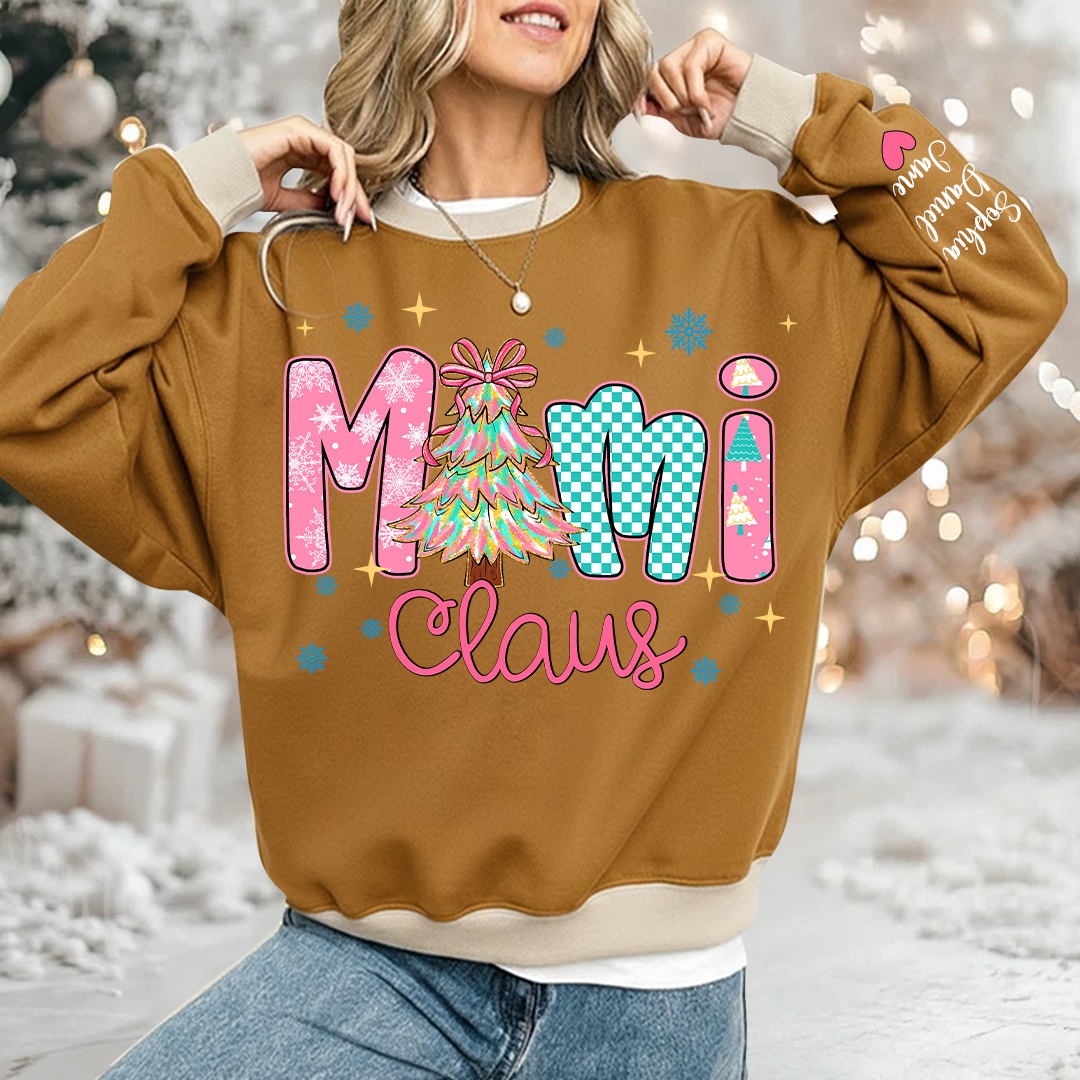 Christmas Mimi Claus Custom Mimi Nana Grandma and Grandkids Shirt