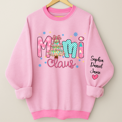 Christmas Mimi Claus Custom Mimi Nana Grandma and Grandkids Shirt