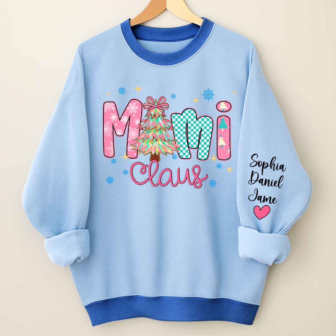 Christmas Mimi Claus Custom Mimi Nana Grandma and Grandkids Shirt