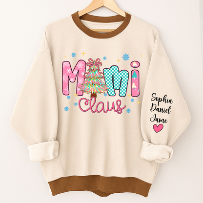Christmas Mimi Claus Custom Mimi Nana Grandma and Grandkids Shirt