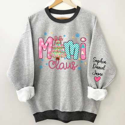 Christmas Mimi Claus Custom Mimi Nana Grandma and Grandkids Shirt