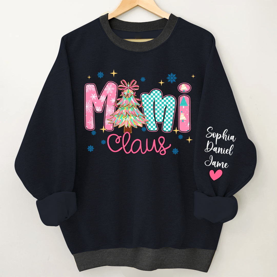Christmas Mimi Claus Custom Mimi Nana Grandma and Grandkids Shirt