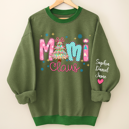 Christmas Mimi Claus Custom Mimi Nana Grandma and Grandkids Shirt