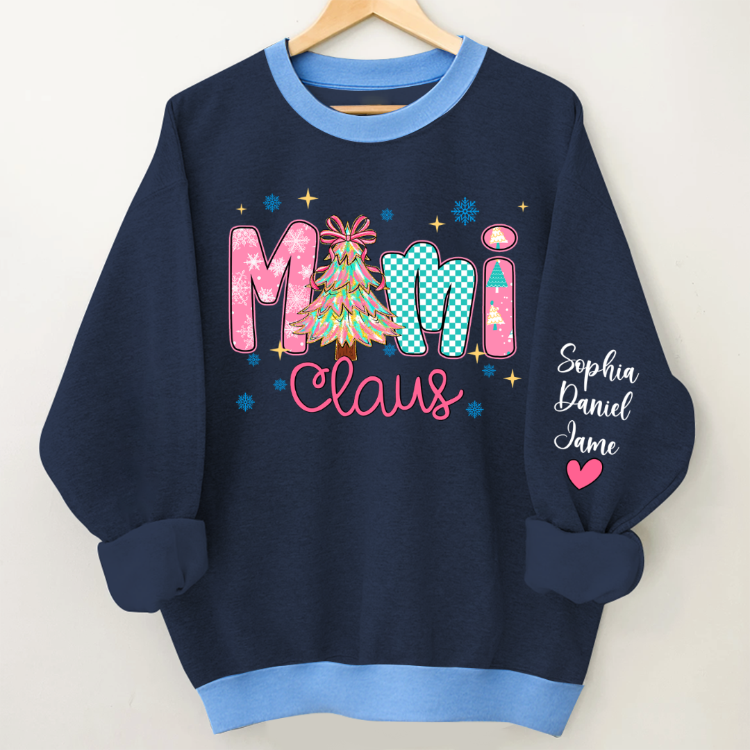 Christmas Mimi Claus Custom Mimi Nana Grandma and Grandkids Shirt