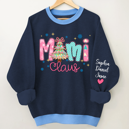Christmas Mimi Claus Custom Mimi Nana Grandma and Grandkids Shirt