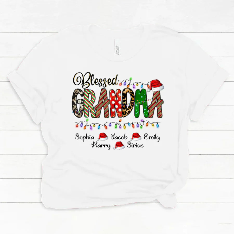 Christmas Lights Blessed Grandma And Kids CTH01 Classic Canvas