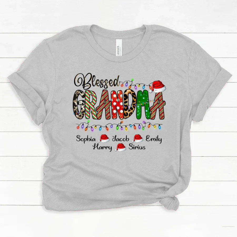 Christmas Lights Blessed Grandma And Kids CTH01 Classic Canvas