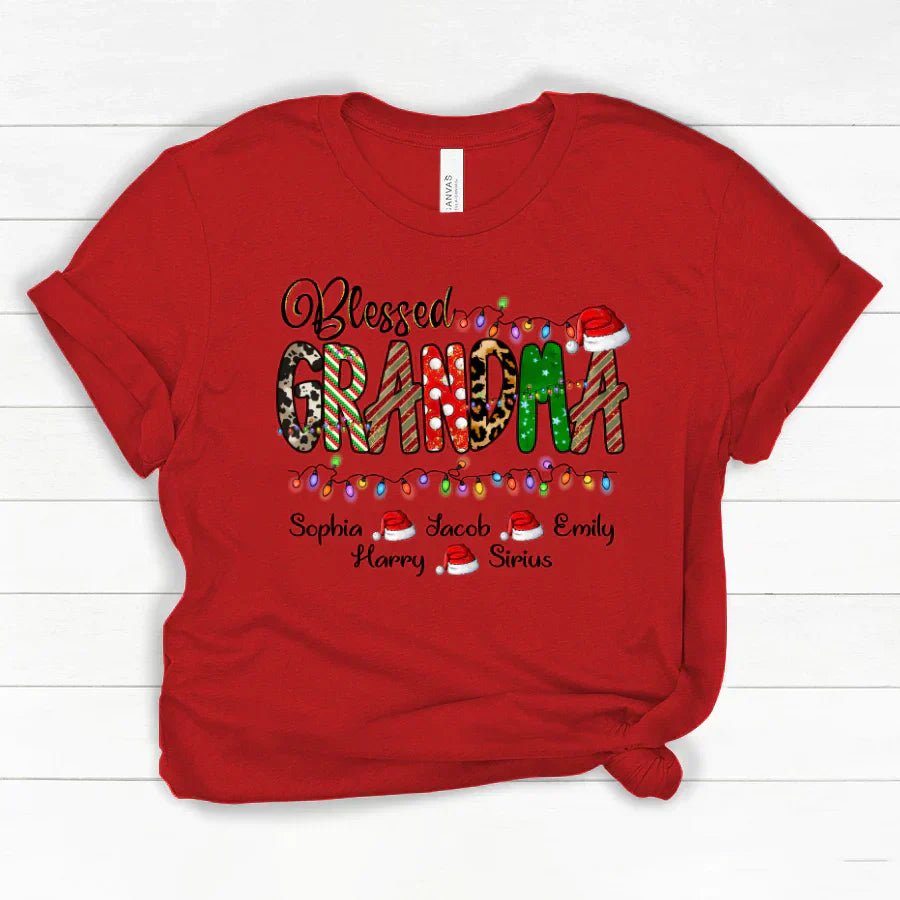 Christmas Lights Blessed Grandma And Kids CTH01 Classic Canvas