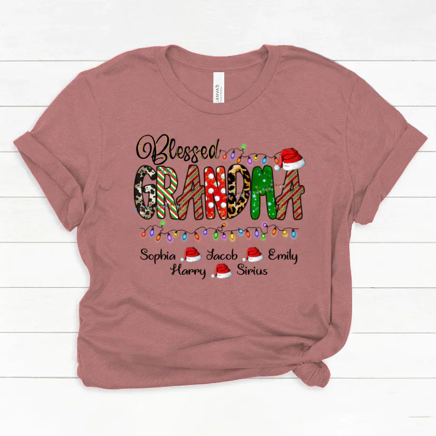 Christmas Lights Blessed Grandma And Kids CTH01 Classic Canvas