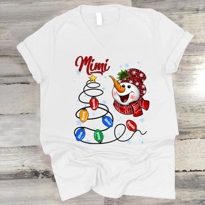 Christmas Tree Mimi And Grandkids CTH01 V-Neck