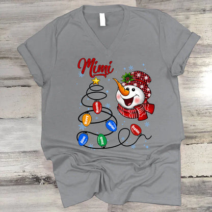 Christmas Tree Mimi And Grandkids CTH01 V-Neck