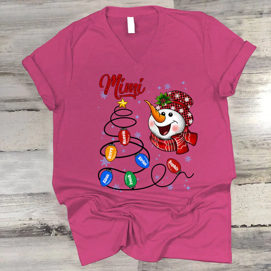 Christmas Tree Mimi And Grandkids CTH01 V-Neck