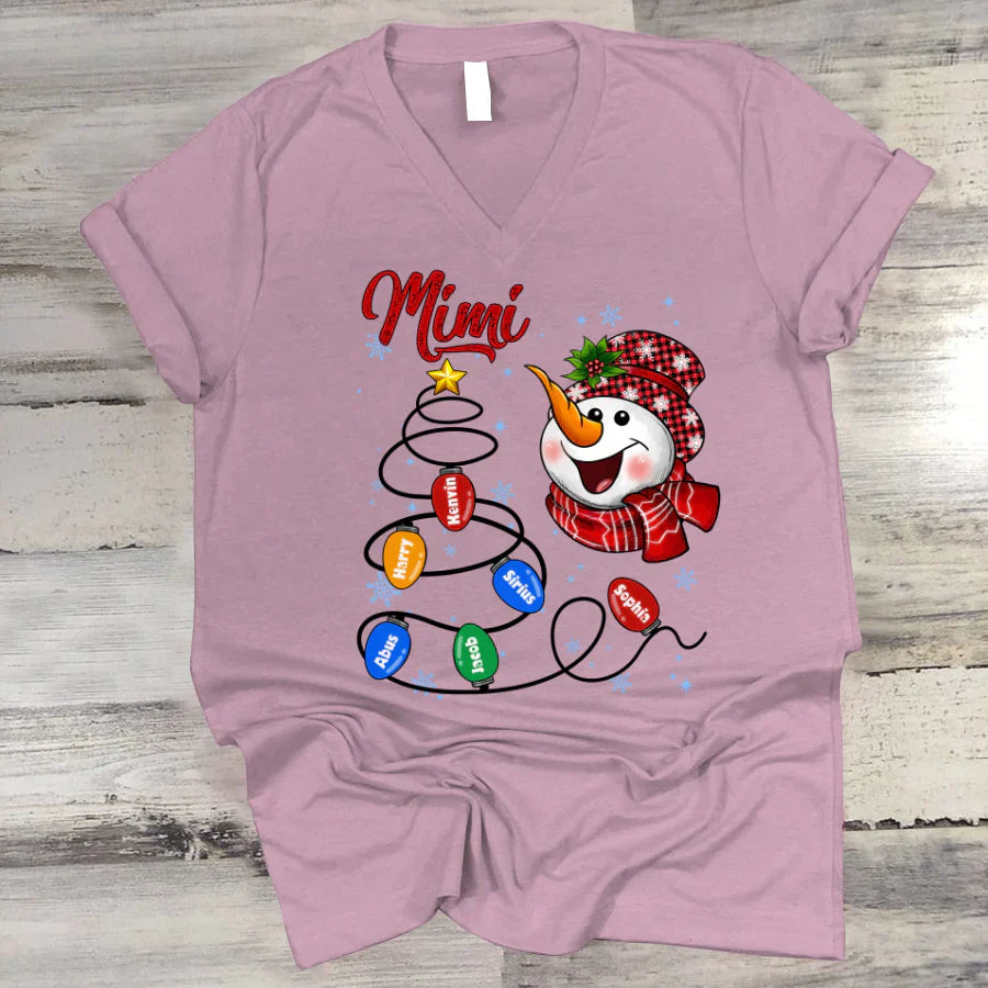 Christmas Tree Mimi And Grandkids CTH01 V-Neck