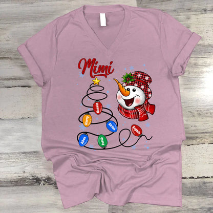 Christmas Tree Mimi And Grandkids CTH01 V-Neck