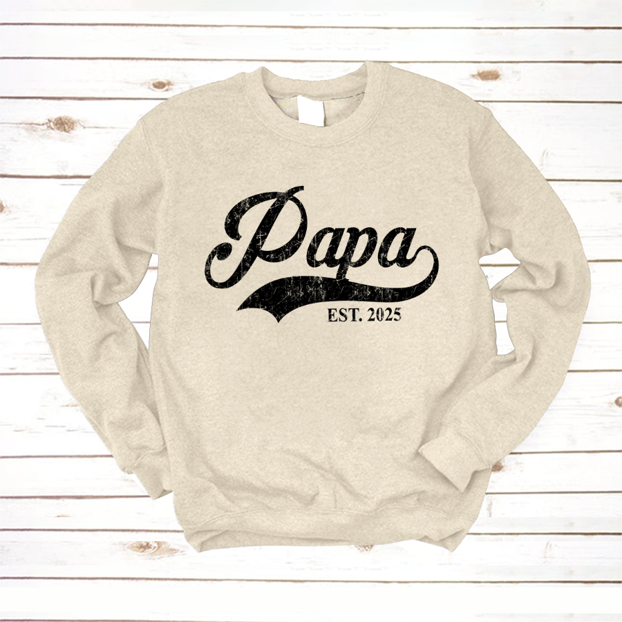 Custom Papa Est 2025 Father's Day Gift Shirt