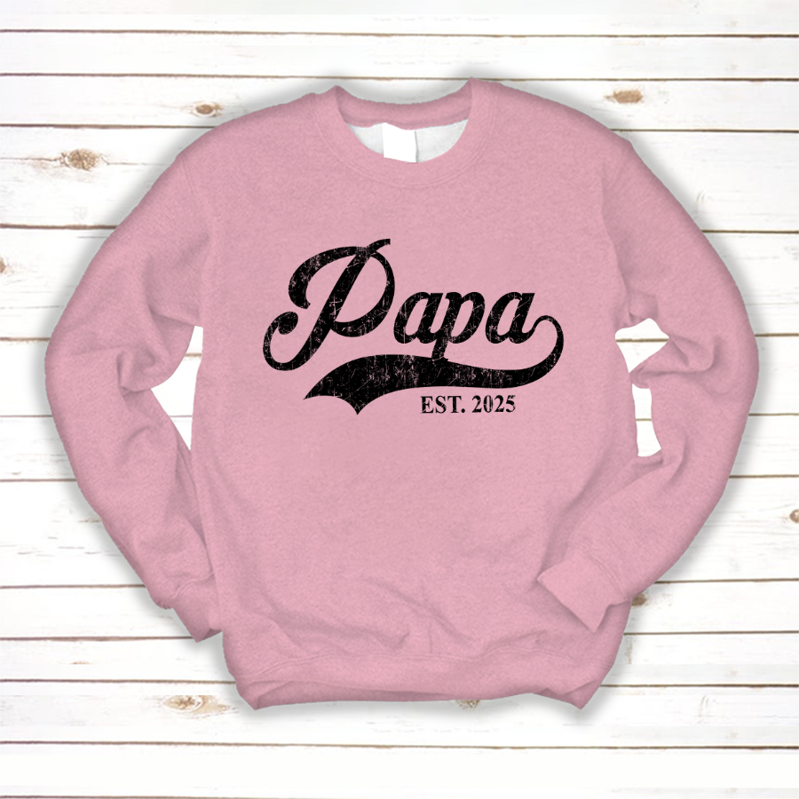 Custom Papa Est 2025 Father's Day Gift Shirt