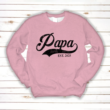 Custom Papa Est 2025 Father's Day Gift Shirt