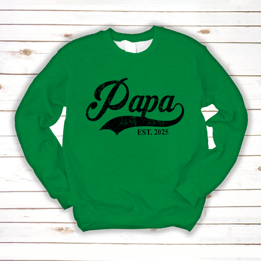 Custom Papa Est 2025 Father's Day Gift Shirt