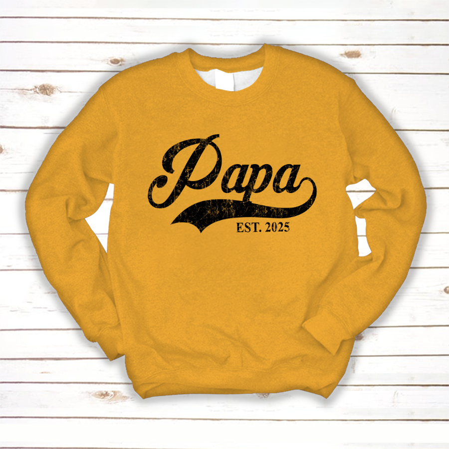 Custom Papa Est 2025 Father's Day Gift Shirt