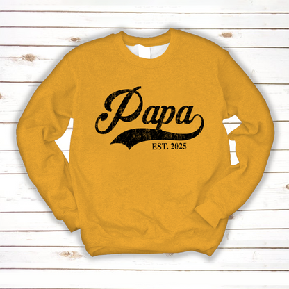 Custom Papa Est 2025 Father's Day Gift Shirt