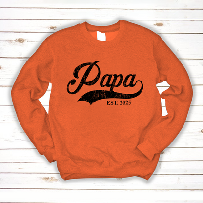 Custom Papa Est 2025 Father's Day Gift Shirt