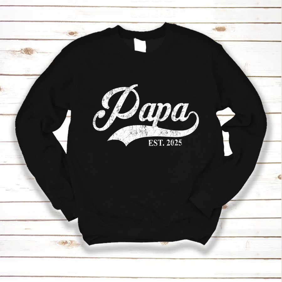 Custom Papa Est 2025 Father's Day Gift Shirt