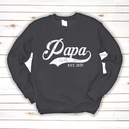 Custom Papa Est 2025 Father's Day Gift Shirt